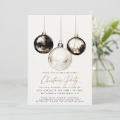 ミニマリスト白黒クリスマスパーティー 招待状 (スタンド正面)
