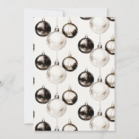 ミニマリスト白黒クリスマスパーティー 招待状 (裏面)
