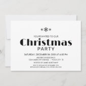 ミニマリスト白黒クリスマスパーティー 招待状 (正面)