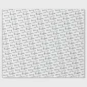 ミニマリスト白黒クリスマスファミリー ラッピングペーパー (フラット)