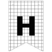 ミニマリスト白黒グリッドハッピーバースデー バンティングフラッグ (第2の旗)