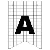 ミニマリスト白黒グリッドハッピーバースデー バンティングフラッグ (第3の旗)