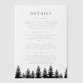 ミニマリスト白黒サマー結婚ズ詳細 ベラム紙招待状 (正面)