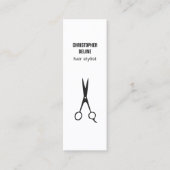 ミニマリスト白黒シザー美容師 スキニー名刺 (正面)