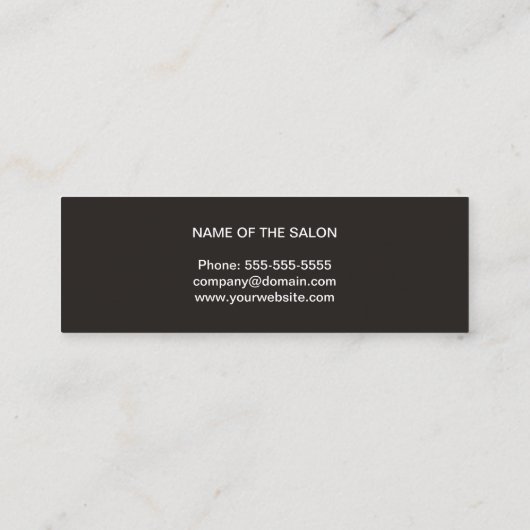 ミニマリスト白黒シザー美容師 スキニー名刺 (裏面)