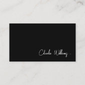 ミニマリスト白黒シンプルスクリプ企業のト 名刺 (正面)