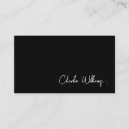 ミニマリスト白黒シンプルスクリプ企業のト 名刺