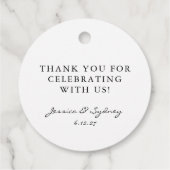 ミニマリスト白黒スクリプトカスタムありがとう フェイバータグ (裏面)