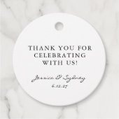 ミニマリスト白黒スクリプトカスタムありがとう フェイバータグ (正面)