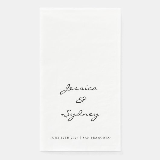 ミニマリスト白黒スクリプ結婚トのカスタム (正面)