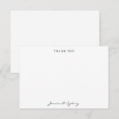 ミニマリスト白黒スクリプ結婚トのカスタム サンキューカード (正面/裏面)