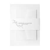 ミニマリスト白黒スケッチフローラ結婚ズ 招待状ベリーバンド (正面例)