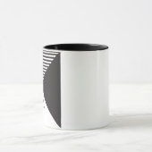 ミニマリスト白黒ストライプジオ名前をカスタムする マグカップ (中央)