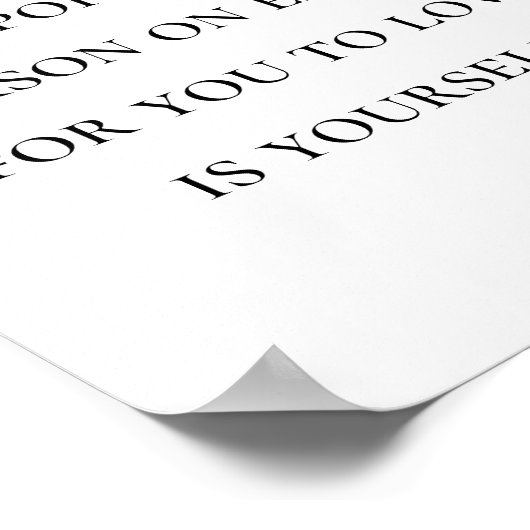 ミニマリスト白黒セルフラブ引用文 ポスター (角)