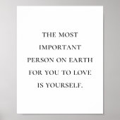 ミニマリスト白黒セルフラブ引用文 ポスター (正面)