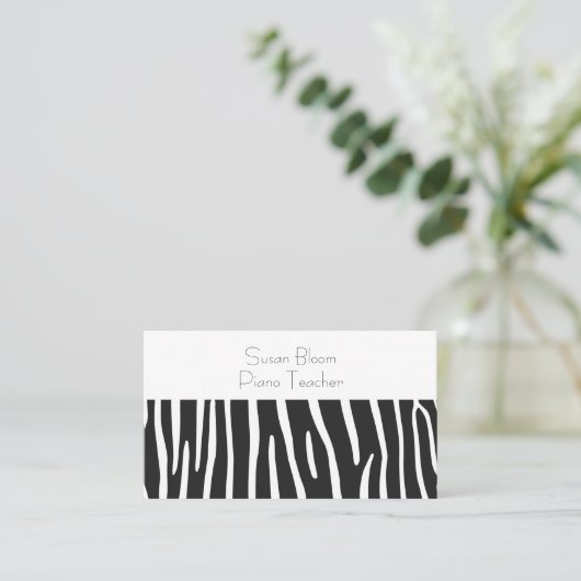 ミニマリスト白黒ゼブラストライプ 名刺 (スタンド正面)