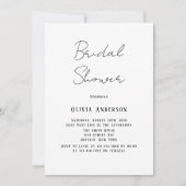 ミニマリスト白黒タイブライダルシャワー 招待状 (正面)