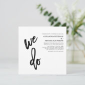 ミニマリスト白黒タイポグラフィ結婚ズ 招待状 (スタンド正面)
