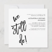 ミニマリスト白黒タイポグラフィ誓の更新 招待状 (正面)