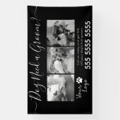 ミニマリスト白黒ドッググルーミング 横断幕 (縦)