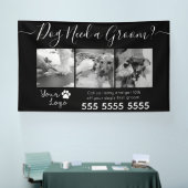 ミニマリスト白黒ドッググルーミング 横断幕 (トレードショー)