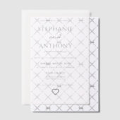 ミニマリスト白黒ハートモダン結婚ズ ベラム紙招待状 (オフセット (招待状))