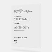 ミニマリスト白黒ハートリハーサルモダン アクリルサイン (傾斜)