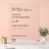 ミニマリスト白黒ハートリハーサルモダン アクリルサイン (ウェディング)