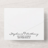 ミニマリスト白黒ハート結婚ズ オールインワン招待状 (裏面)