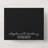 ミニマリスト白黒ハート結婚ズ オールインワン招待状 (裏面)