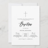 ミニマリスト白黒バプテ男女兼用ィス 招待状 (正面)