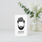 ミニマリスト白黒バーバーバーショップ 名刺 (スタンド正面)