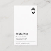 ミニマリスト白黒バーバーバーショップ 名刺 (裏面)