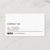 ミニマリスト白黒バーバーバーショップ 名刺 (裏面)