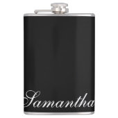 ミニマリスト白黒パーソナライズされたスキットル フラスク (正面)