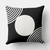 ミニマリスト白黒ビーズパターン クッション (裏面)