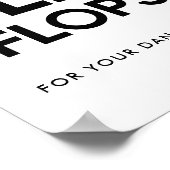 ミニマリスト白黒ビーチサンダル結婚のサイン ポスター (角)