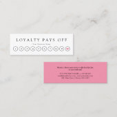 ミニマリスト白黒ピンクロイヤリティパンチ ロイヤリティカード (正面/裏面)