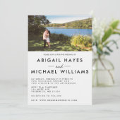 ミニマリスト白黒フォト結婚式招待状 招待状 (スタンド正面)