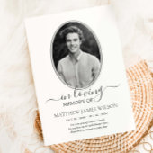 ミニマリスト白黒フォト葬儀メモリアル サンキューカード