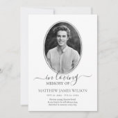 ミニマリスト白黒フォト葬儀メモリアル サンキューカード (正面)