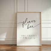 ミニマリスト白黒フラワーエレガントバー 台座サイン
