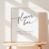 ミニマリスト白黒フラワーエレガントバー 台座サイン