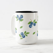 ミニマリスト白黒フローララインアートマグ ツートーンマグカップ (正面左)