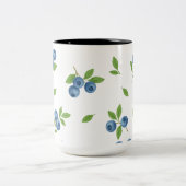 ミニマリスト白黒フローララインアートマグ ツートーンマグカップ (中央)