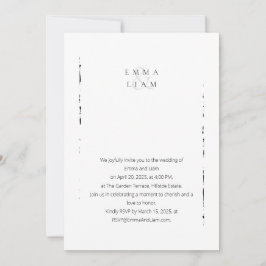 ミニマリスト白黒フローラ 招待状