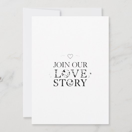 ミニマリスト白黒フローラ 招待状 (裏面)