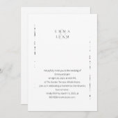 ミニマリスト白黒フローラ 招待状 (正面/裏面)