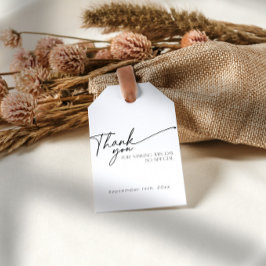 ミニマリスト白黒ブライダルシャワーありがとう ギフトタグ