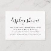 ミニマリスト白黒ブライダルディスプレイシャワー エンクロージャーカード (正面)